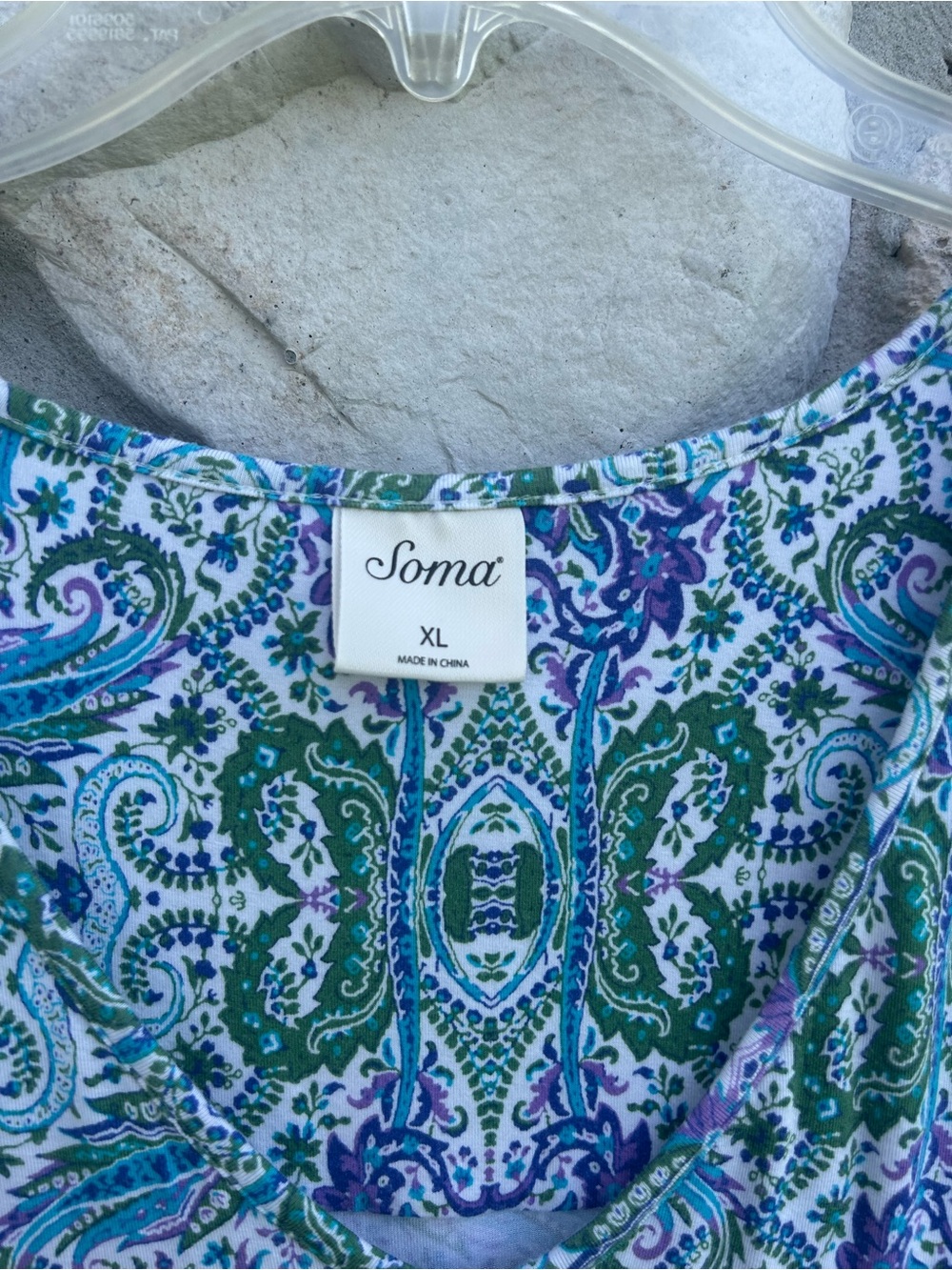 Soma Cool Nights Nightgown Sleep Dress Size XL Colorful Soft Stretchy Lounge - Picture 3 of 6